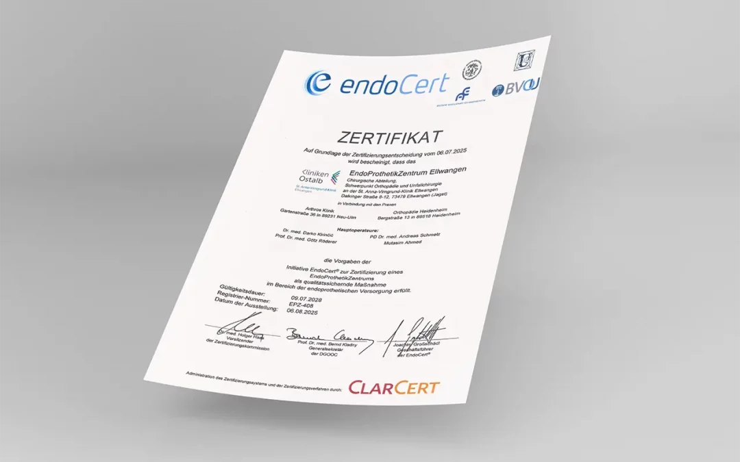 Qualität der Endoprothetik in der Arthros-Klinik genügt höchsten Ansprüchen